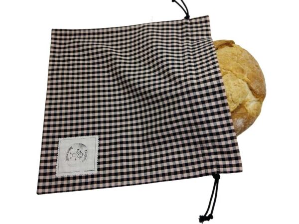 Bolsa de tela para pan hogaza o payés con cierre de cordón. 38x38 cms.